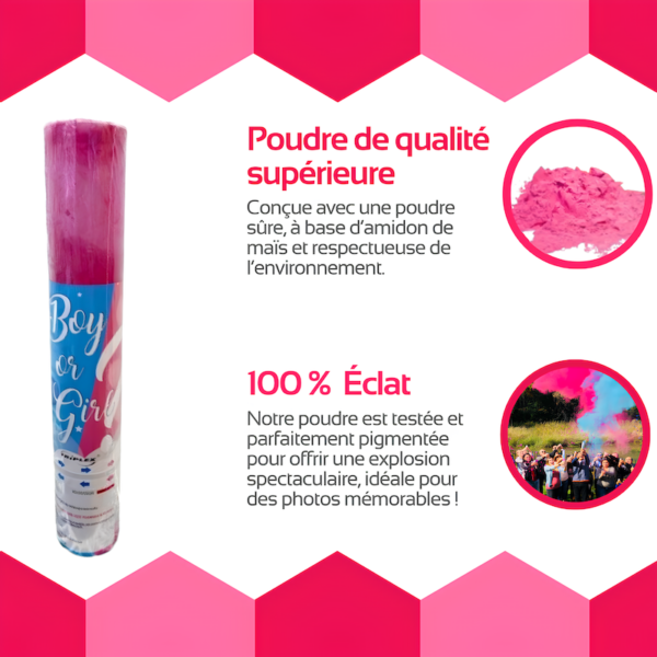 Lot de 2 Canons à Poudre Holi - Gender Reveal Rose – Image 3