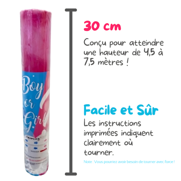 Lot de 2 Canons à Poudre Holi - Gender Reveal Rose – Image 2