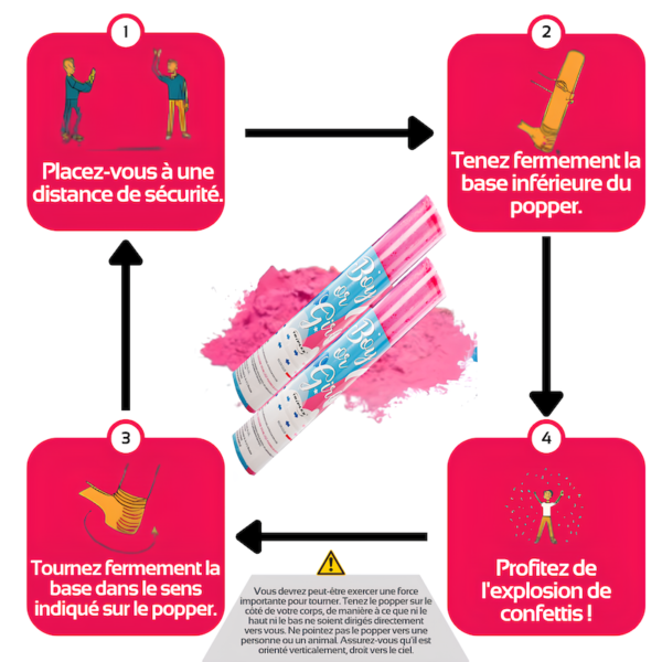 Lot de 2 Canons à Poudre Holi - Gender Reveal Rose – Image 4