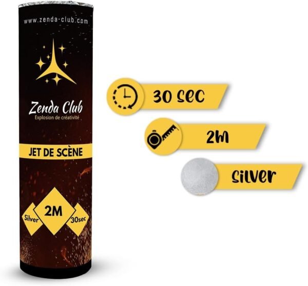 Pack de Fête 2 Déclencheurs+2 Jets de Scène 2 Mètres 30SEC/Argent – Image 3