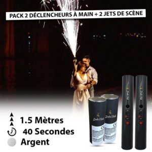 Pack 2 Déclencheurs à Main+2 jets de scène 1.5 Mètres 40 Secondes