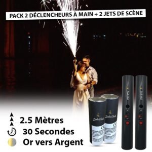 Pack 2 Déclencheurs à Main+2 jets de scène 2.5 Mètres 30 Secondes Or ver Argent