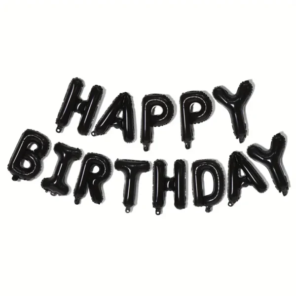 Ballons aluminium Noir "Happy Birthday" (40CM)