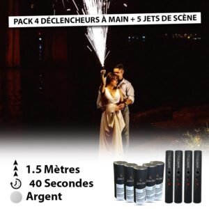 Pack 4 Déclencheurs à Main+5 jets de scène 1.5 Mètres 40 Secondes
