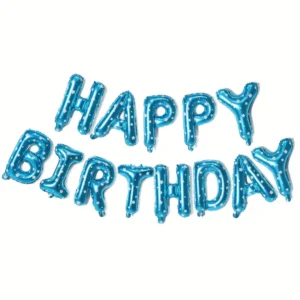Ballons aluminium Bleu "Happy Birthday" (40CM)
