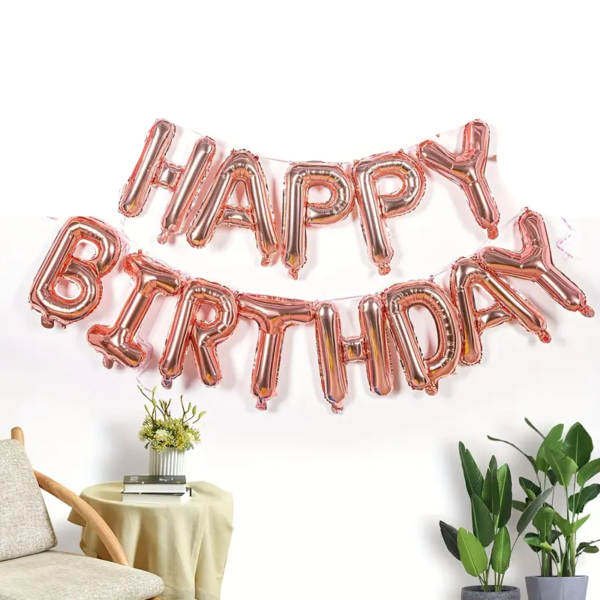 Ballons aluminium Rose Gold "Happy Birthday" (40CM) – Image 3