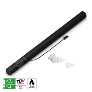 Canon à Confettis Électrique Biodégradable Blanc Coeur MAGIC FX 80 cm