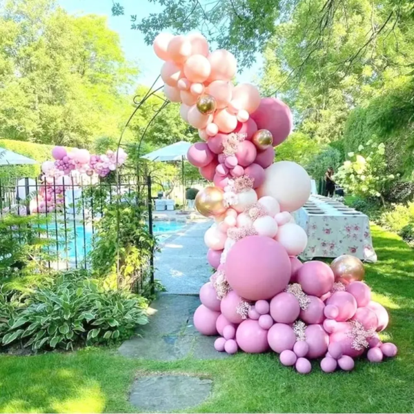 Arche de Ballons Rose -Métal Champagne Or 122 pcs – Image 3
