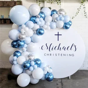 Arche de Ballons baby shower Bleu 104 pcs