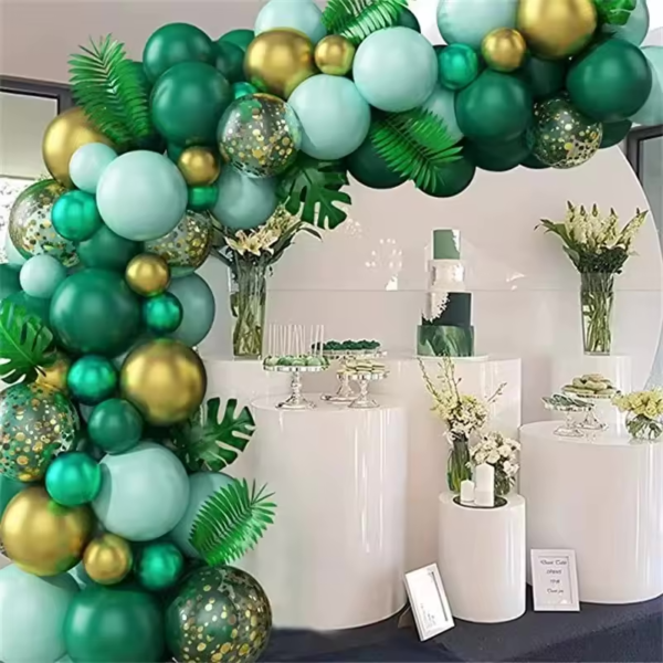 Arc de de Ballons Verts pour une Fête d'Anniversaire sur le Thème de la Forêt 80 pcs – Image 2