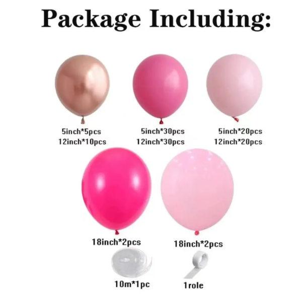 Arche de Ballons Rose -Métal Champagne Or 122 pcs – Image 4