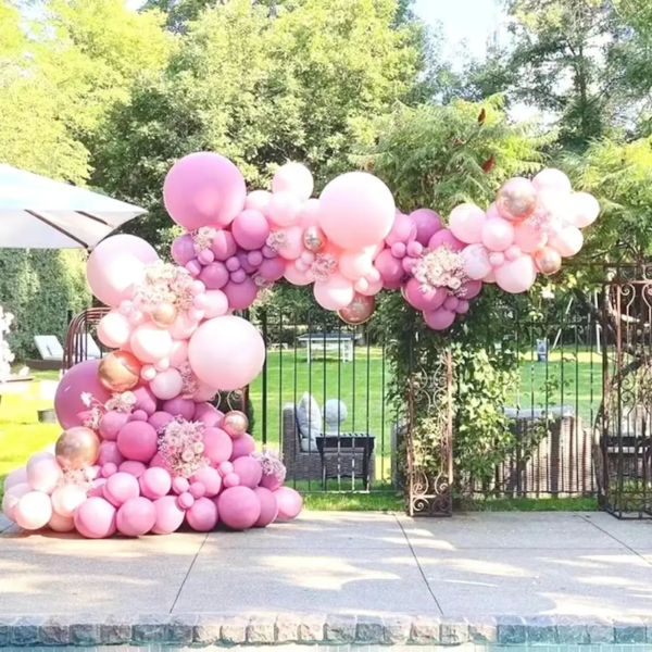 Arche de Ballons Rose -Métal Champagne Or 122 pcs – Image 2