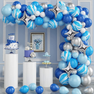 Arche de Ballons Bleu Pastel 92 pcs