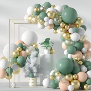 Kit d'arche de Ballons Blanc et Vert 117 pcs