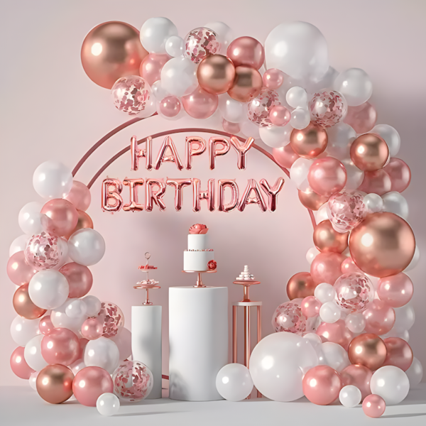 Arche Ballon Rose Gold Pour Filles 123 pcs