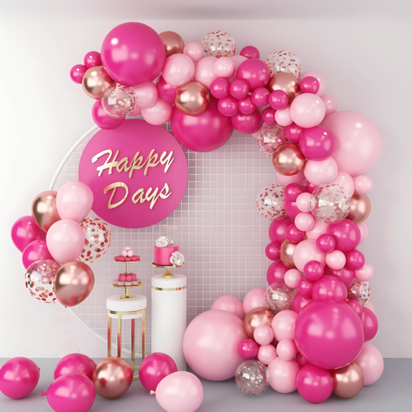 Arche de Ballons pour Baby Shower Rose 153
