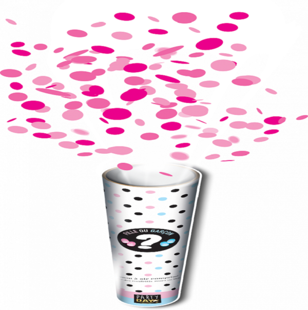 Canon à Confettis Bébé Rose 30 CM – Image 2