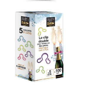 Assortiment de clips pour fontaines lumineuses x100