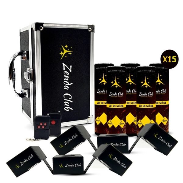 Pack Premium 12 déclencheurs+15 Jets de Scène 3 Mètres 60 Sec/Argent
