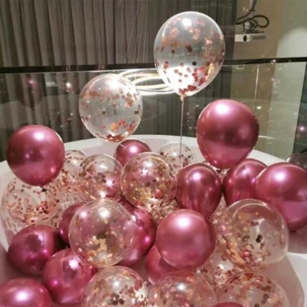 Ballons couleur métallisée rose 20 pièces – Image 2