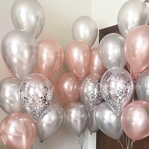 Ballons couleur métallisée rose 20 pièces – Image 2