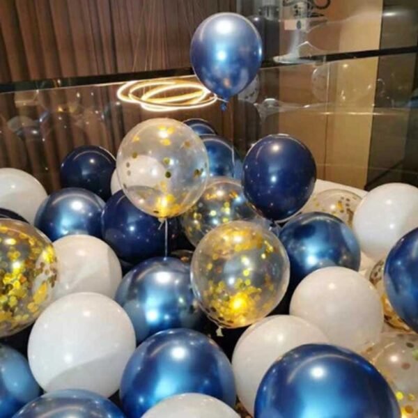 Ballons couleur métallisée bleu 20 pièces – Image 2