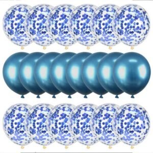 Ballons couleur métallisée bleu 20 pièces