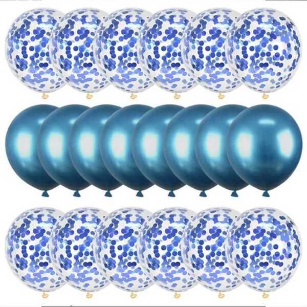 Ballons couleur métallisée bleu 20 pièces
