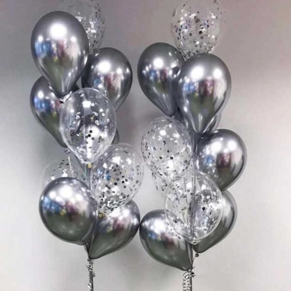Ballons couleur métallisée argent 20 pièces – Image 2