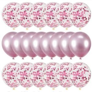 Ballons couleur métallisée rose 20 pièces