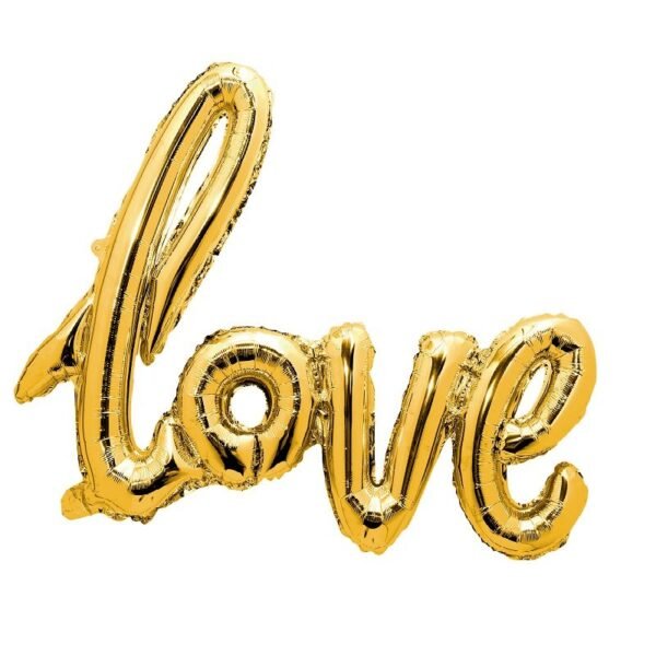 Ballon Lettre en Mylar Doré  "Love" - Décoration Événementielle
