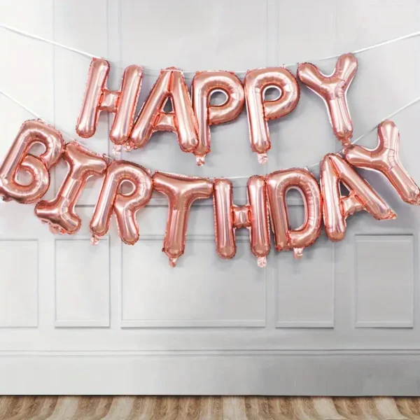 Ballons aluminium Rose Gold "Happy Birthday" (40CM) – Image 2