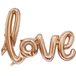 Ballon Lettre en Mylar Or  "Love" - Décoration Événementielle