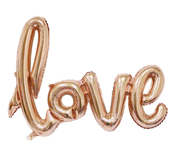 Ballon Lettre en Mylar Or  "Love" - Décoration Événementielle