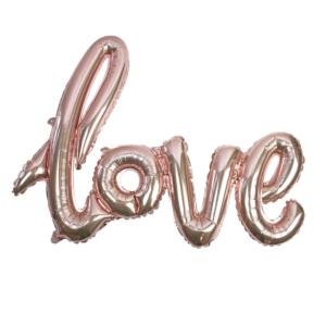 Ballon Lettre en Mylar Or Rose "Love" - Décoration Événementielle