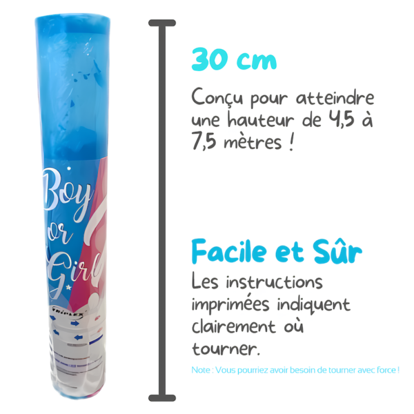 Lot de 2 Canons à Poudre Holi - Gender Reveal Bleu – Image 2
