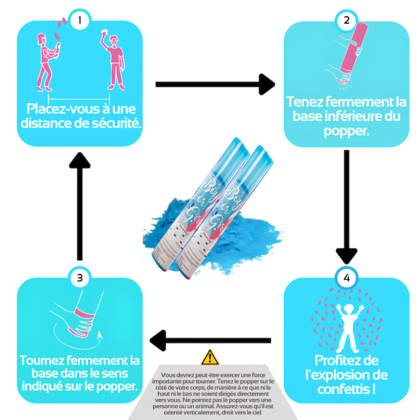 Lot de 2 Canons à Poudre Holi - Gender Reveal Bleu – Image 3